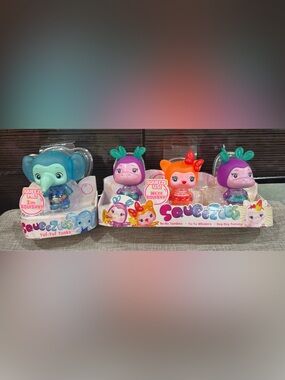 Little Tikes Squeezoos Toy Lot 3-Pack Hippo Cat Unicorn & 1-Elephant Tuf-Tuf New